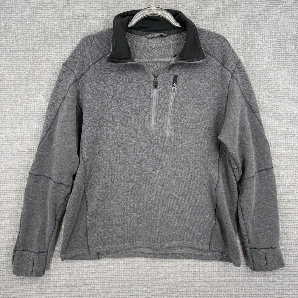 Kuhl Mens Gray Fleece Quarter Zip Pullover Sweatshirt Outdoor‎